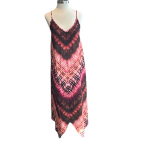 Prana Red Tie Dye Lace Back Tank Dress - Picture 3 of 11
